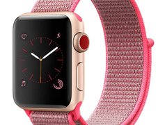 Curea iUni compatibila cu Apple Watch 1/2/3/4/5/6/7, 38mm, Nylon Sport, Woven Strap, Pink